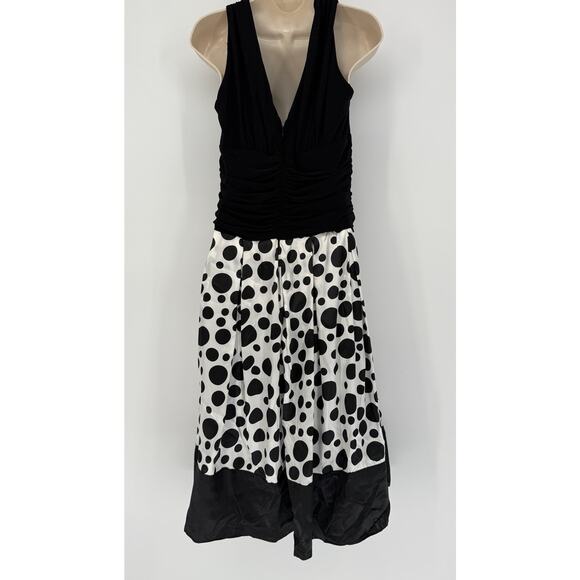 Black & white Polka dot Sleeveless Dress Size 16 Pinup Retro Rockabilly 1950s - Picture 2 of 13